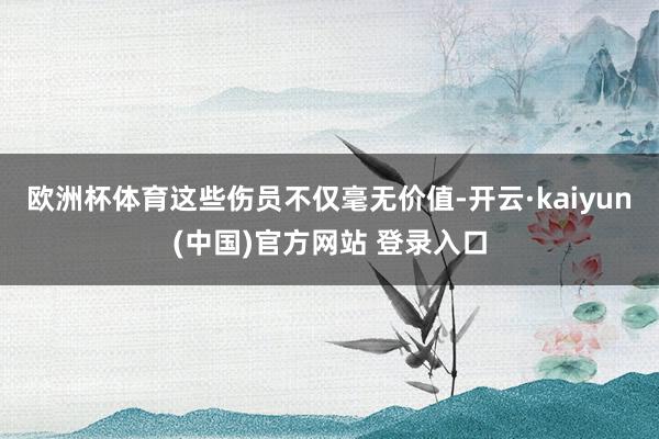 欧洲杯体育这些伤员不仅毫无价值-开云·kaiyun(中国)官方网站 登录入口