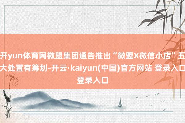 开yun体育网微盟集团通告推出“微盟X微信小店”五大处置有筹划-开云·kaiyun(中国)官方网站 登录入口