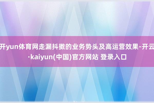 开yun体育网走漏抖擞的业务势头及高运营效果-开云·kaiyun(中国)官方网站 登录入口