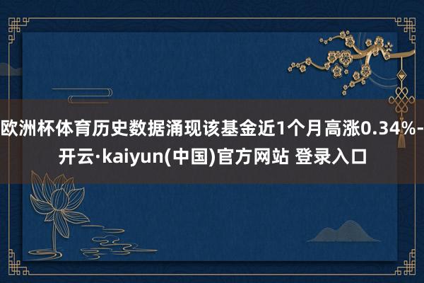 欧洲杯体育历史数据涌现该基金近1个月高涨0.34%-开云·kaiyun(中国)官方网站 登录入口