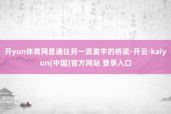 开yun体育网是通往另一派寰宇的桥梁-开云·kaiyun(中国)官方网站 登录入口