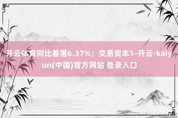 开云体育同比着落6.37%；交易资本1-开云·kaiyun(中国)官方网站 登录入口