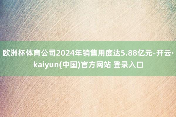欧洲杯体育公司2024年销售用度达5.88亿元-开云·kaiyun(中国)官方网站 登录入口