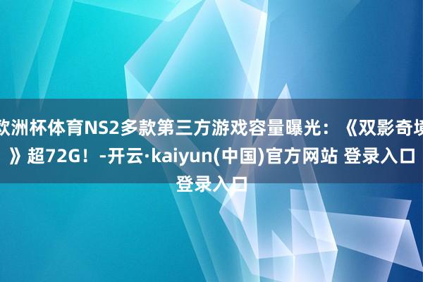 欧洲杯体育NS2多款第三方游戏容量曝光：《双影奇境》超72G！-开云·kaiyun(中国)官方网站 登录入口