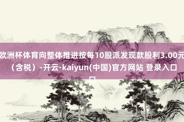 欧洲杯体育向整体推进按每10股派发现款股利3.00元（含税）-开云·kaiyun(中国)官方网站 登录入口