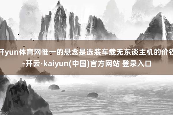 开yun体育网惟一的悬念是选装车载无东谈主机的价钱-开云·kaiyun(中国)官方网站 登录入口