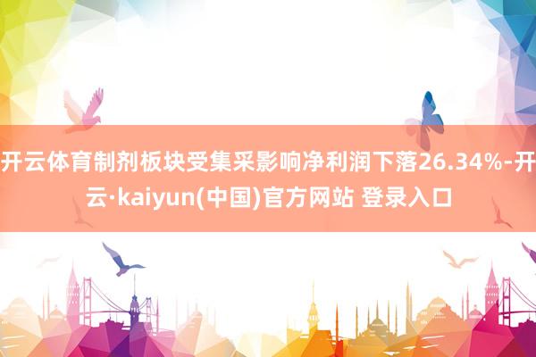 开云体育制剂板块受集采影响净利润下落26.34%-开云·kaiyun(中国)官方网站 登录入口