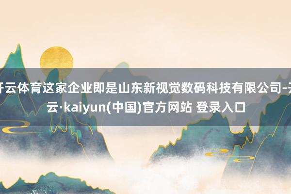 开云体育这家企业即是山东新视觉数码科技有限公司-开云·kaiyun(中国)官方网站 登录入口