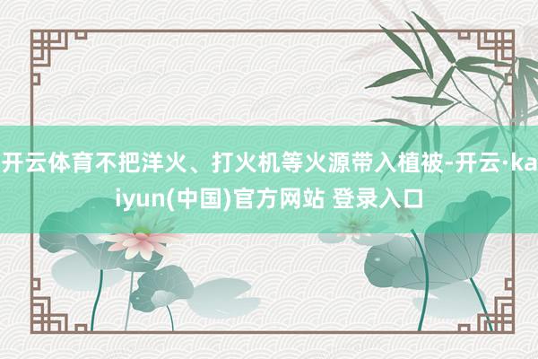 开云体育不把洋火、打火机等火源带入植被-开云·kaiyun(中国)官方网站 登录入口