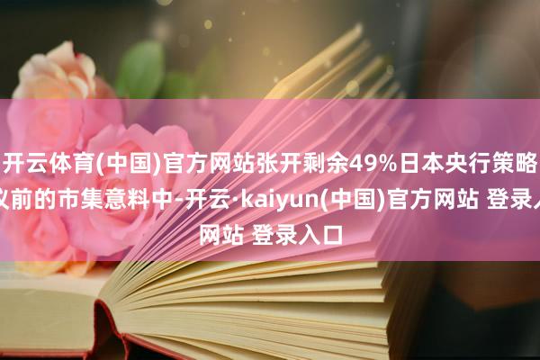 开云体育(中国)官方网站张开剩余49%日本央行策略会议前的市集意料中-开云·kaiyun(中国)官方网站 登录入口