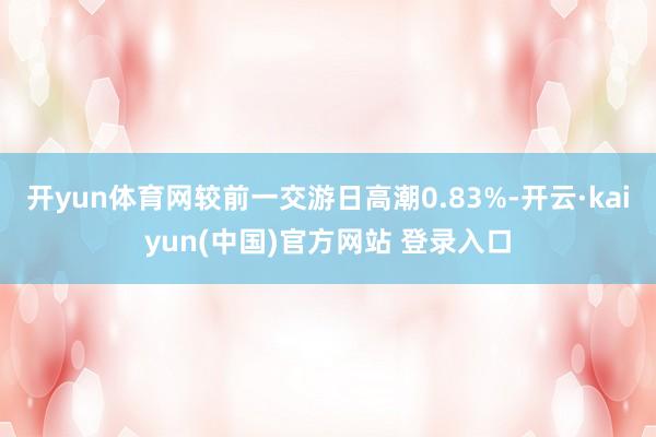 开yun体育网较前一交游日高潮0.83%-开云·kaiyun(中国)官方网站 登录入口