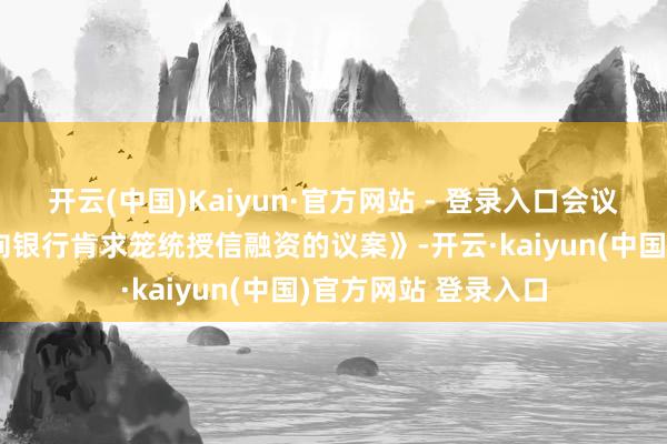开云(中国)Kaiyun·官方网站 - 登录入口会议审议通过了《对于向银行肯求笼统授信融资的议案》-开云·kaiyun(中国)官方网站 登录入口