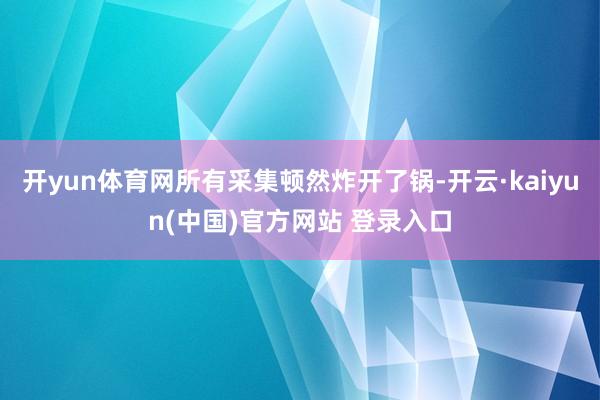 开yun体育网所有采集顿然炸开了锅-开云·kaiyun(中国)官方网站 登录入口