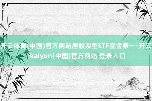 开云体育(中国)官方网站居股票型ETF基金第一-开云·kaiyun(中国)官方网站 登录入口