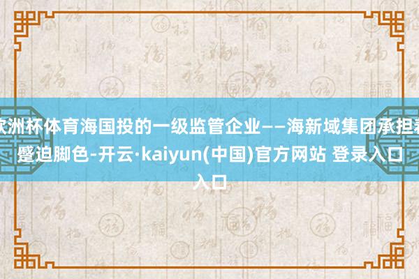 欧洲杯体育海国投的一级监管企业——海新域集团承担着蹙迫脚色-开云·kaiyun(中国)官方网站 登录入口