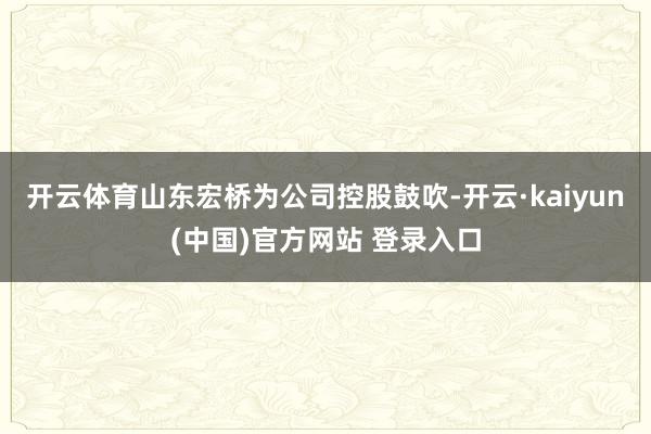 开云体育山东宏桥为公司控股鼓吹-开云·kaiyun(中国)官方网站 登录入口