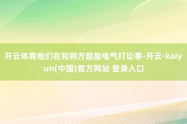 开云体育他们在和朔方超能电气打讼事-开云·kaiyun(中国)官方网站 登录入口