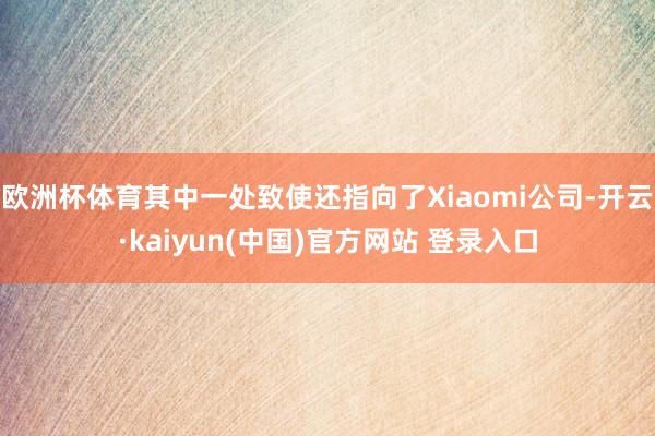 欧洲杯体育其中一处致使还指向了Xiaomi公司-开云·kaiyun(中国)官方网站 登录入口