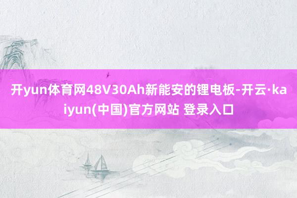 开yun体育网48V30Ah新能安的锂电板-开云·kaiyun(中国)官方网站 登录入口