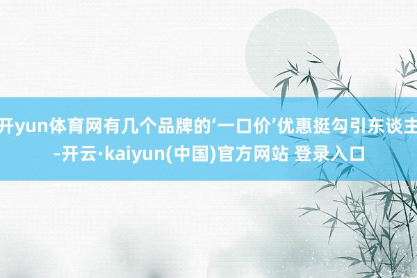 开yun体育网有几个品牌的‘一口价’优惠挺勾引东谈主-开云·kaiyun(中国)官方网站 登录入口