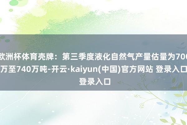 欧洲杯体育壳牌：第三季度液化自然气产量估量为700万至740万吨-开云·kaiyun(中国)官方网站 登录入口