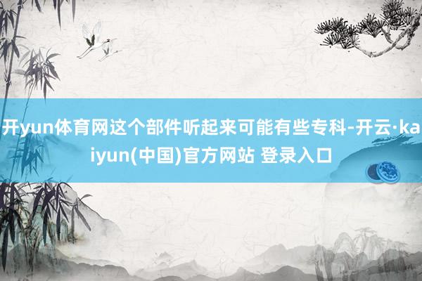 开yun体育网这个部件听起来可能有些专科-开云·kaiyun(中国)官方网站 登录入口