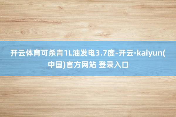 开云体育可杀青1L油发电3.7度-开云·kaiyun(中国)官方网站 登录入口