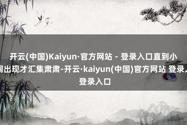 开云(中国)Kaiyun·官方网站 - 登录入口直到小吵闹出现才汇集肃肃-开云·kaiyun(中国)官方网站 登录入口