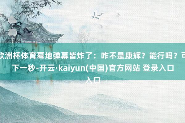 欧洲杯体育蓦地弹幕皆炸了：咋不是康辉？能行吗？可下一秒-开云·kaiyun(中国)官方网站 登录入口