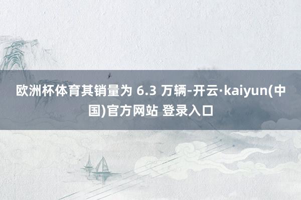 欧洲杯体育其销量为 6.3 万辆-开云·kaiyun(中国)官方网站 登录入口