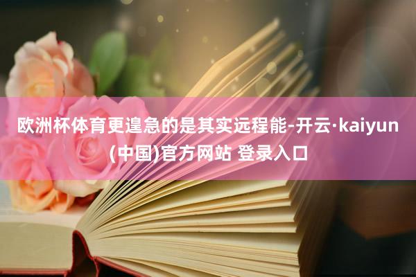 欧洲杯体育更遑急的是其实远程能-开云·kaiyun(中国)官方网站 登录入口