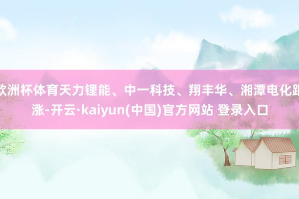 欧洲杯体育天力锂能、中一科技、翔丰华、湘潭电化跟涨-开云·kaiyun(中国)官方网站 登录入口