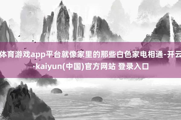 体育游戏app平台就像家里的那些白色家电相通-开云·kaiyun(中国)官方网站 登录入口