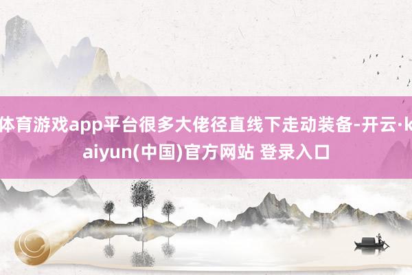 体育游戏app平台很多大佬径直线下走动装备-开云·kaiyun(中国)官方网站 登录入口