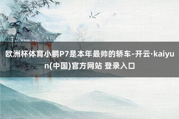 欧洲杯体育小鹏P7是本年最帅的轿车-开云·kaiyun(中国)官方网站 登录入口