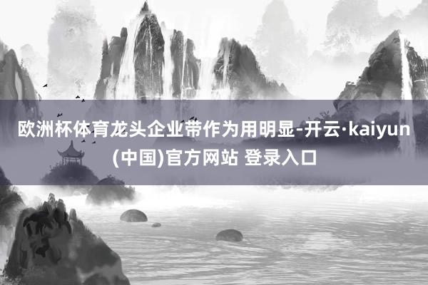 欧洲杯体育龙头企业带作为用明显-开云·kaiyun(中国)官方网站 登录入口