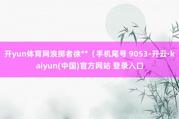 开yun体育网浪掷者徐**(手机尾号 9053-开云·kaiyun(中国)官方网站 登录入口