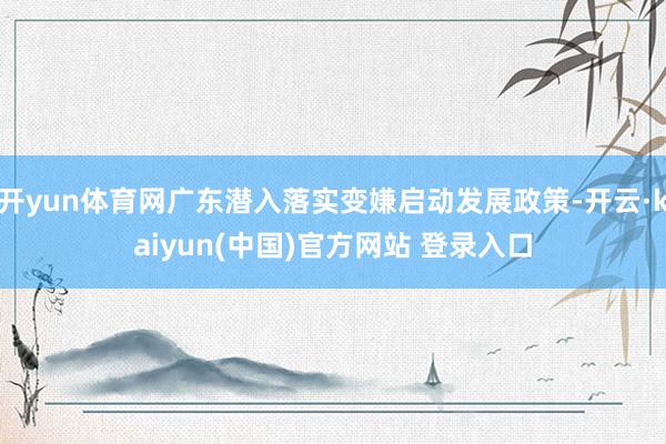 开yun体育网广东潜入落实变嫌启动发展政策-开云·kaiyun(中国)官方网站 登录入口