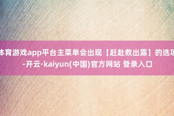 体育游戏app平台主菜单会出现【赶赴救出露】的选项-开云·kaiyun(中国)官方网站 登录入口