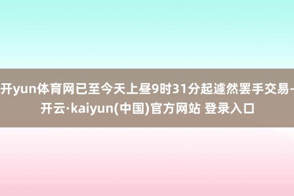 开yun体育网已至今天上昼9时31分起遽然罢手交易-开云·kaiyun(中国)官方网站 登录入口