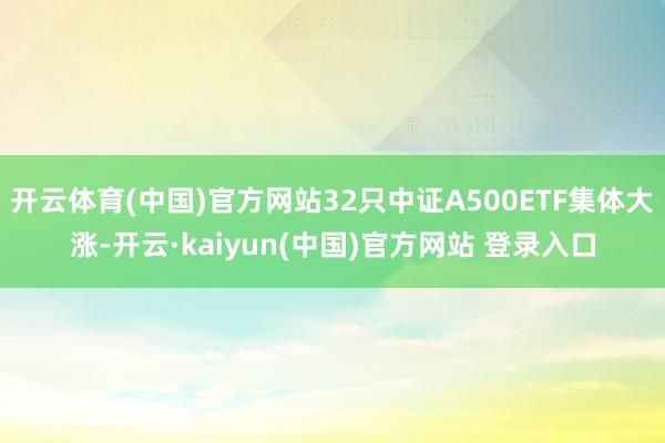 开云体育(中国)官方网站32只中证A500ETF集体大涨-开云·kaiyun(中国)官方网站 登录入口