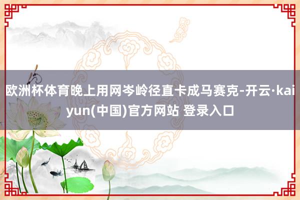 欧洲杯体育晚上用网岑岭径直卡成马赛克-开云·kaiyun(中国)官方网站 登录入口