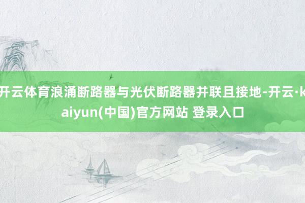 开云体育浪涌断路器与光伏断路器并联且接地-开云·kaiyun(中国)官方网站 登录入口