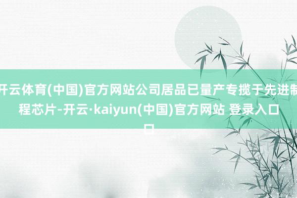 开云体育(中国)官方网站公司居品已量产专揽于先进制程芯片-开云·kaiyun(中国)官方网站 登录入口