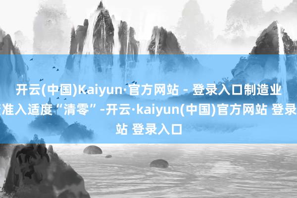 开云(中国)Kaiyun·官方网站 - 登录入口制造业外资准入适度“清零”-开云·kaiyun(中国)官方网站 登录入口